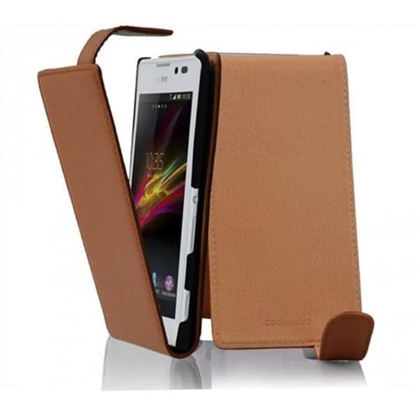 Skyddsfodral för Sony Xperia C Fodral Skal Mobilskydd i flipdesign av texturerat konstläder Case Cover