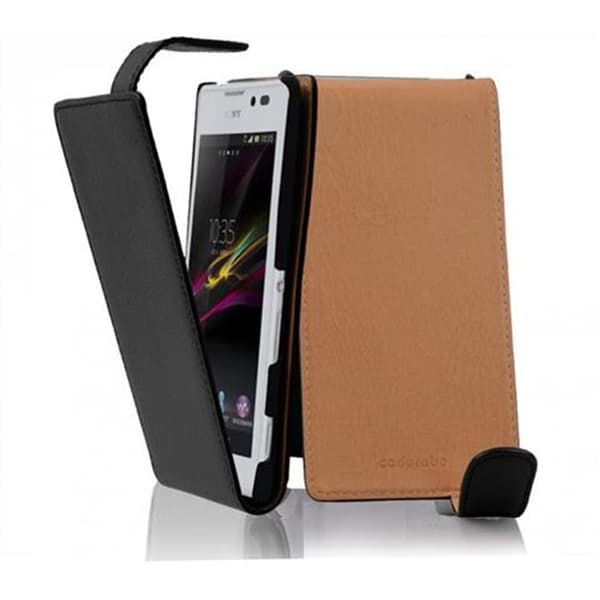 Skyddsfodral för Sony Xperia C Fodral Skal Mobilskydd i flipdesign av texturerat konstläder Case Cover