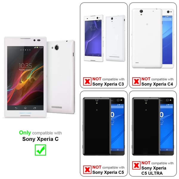 Skyddsfodral för Sony Xperia C Fodral Skal Mobilskydd i flipdesign av texturerat konstläder Case Cover