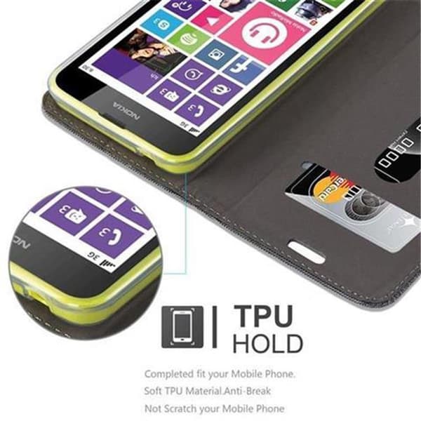 Nokia Lumia 630 / 635 Skal Plånboksfodral med magnetisk stängning, ståfunktion och kortficka