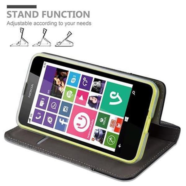 Nokia Lumia 630 / 635 Skal Plånboksfodral med magnetisk stängning, ståfunktion och kortficka