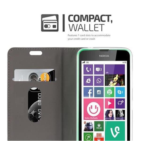 Nokia Lumia 630 / 635 Skal Plånboksfodral med magnetisk stängning, ståfunktion och kortficka
