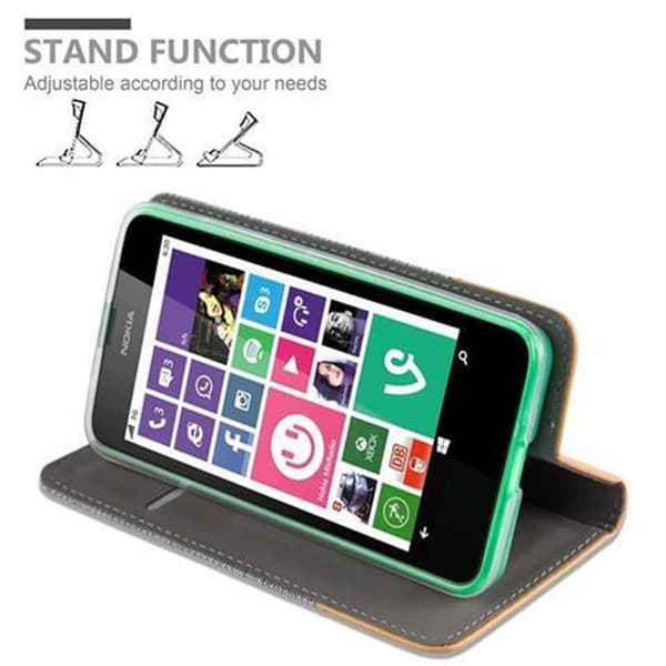 Nokia Lumia 630 / 635 Skal Plånboksfodral med magnetisk stängning, ståfunktion och kortficka