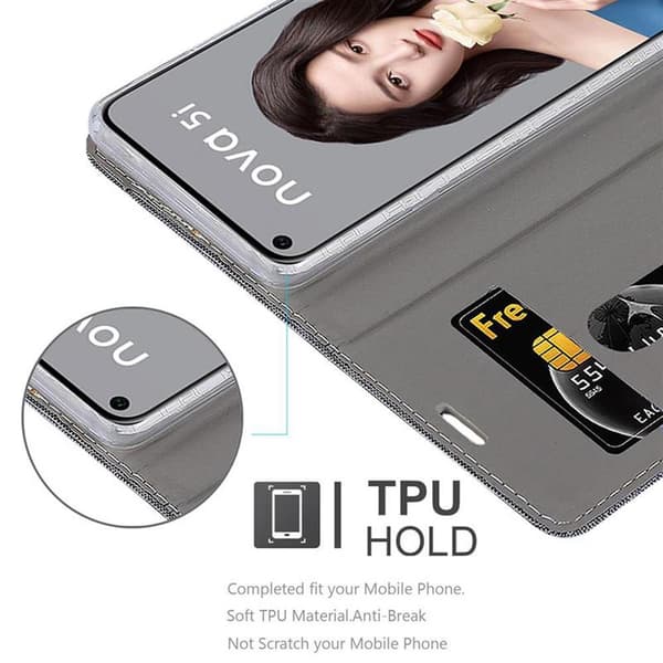 Huawei NOVA 5i / P20 LITE 2019 Skal Plånboksfodral med magnetisk stängning, ståfunktion och kortficka