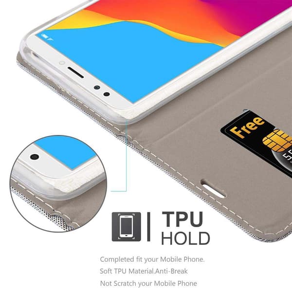 Honor 7C / Huawei Y7 2018 Suojakotelo Suojakuori Lompakkokotelo Matkapuhelinkotelo jossa magneettisuljenta, jalusta-toiminto ja korttitasku