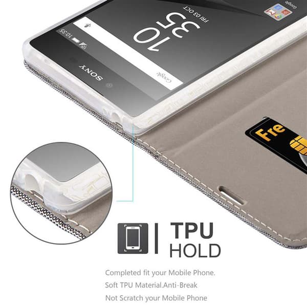 Sony Xperia Z5 PREMIUM Skal Plånboksfodral med magnetisk stängning, ståfunktion och kortficka