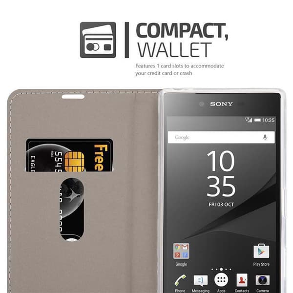 Sony Xperia Z5 PREMIUM Skal Plånboksfodral med magnetisk stängning, ståfunktion och kortficka