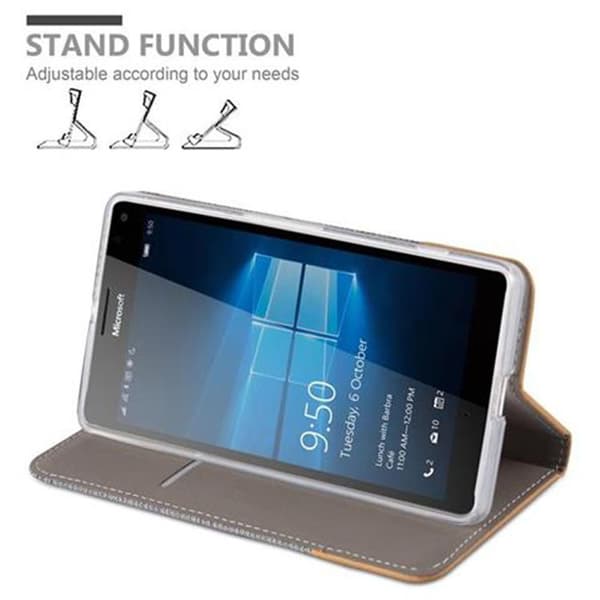 Nokia Lumia 950 XL Skal Plånboksfodral med magnetisk stängning, ståfunktion och kortficka