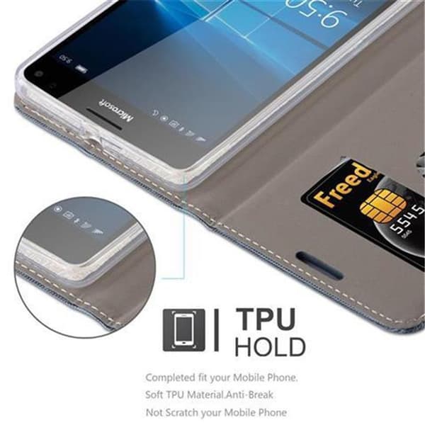 Deksel til Nokia Lumia 950 XL Lommebokdeksel med magnetisk lukking, stativfunksjon og kortlomme
