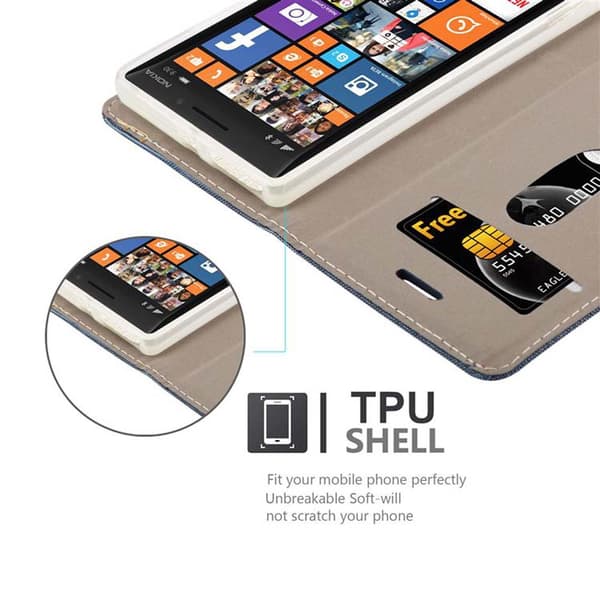 Nokia Lumia 929 / 930 Suojakotelo Suojakuori Lompakkokotelo Matkapuhelinkotelo jossa magneettisuljenta, jalusta-toiminto ja korttitasku
