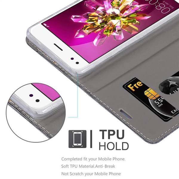 Huawei Enjoy 7 Suojakotelo Suojakuori Lompakkokotelo Matkapuhelinkotelo jossa magneettisuljenta, jalusta-toiminto ja korttitasku