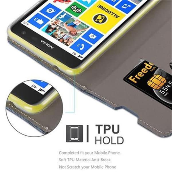 Deksel til Nokia Lumia 625 Lommebokdeksel med magnetisk lukking, stativfunksjon og kortlomme