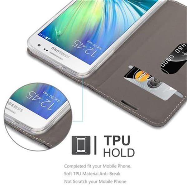 Deksel til Samsung Galaxy A3 2015 Lommebokdeksel med magnetisk lukking, stativfunksjon og kortlomme
