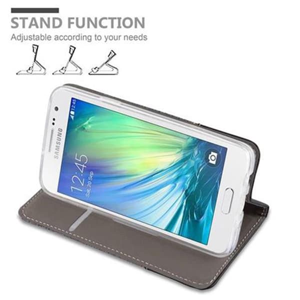 Deksel til Samsung Galaxy A3 2015 Lommebokdeksel med magnetisk lukking, stativfunksjon og kortlomme