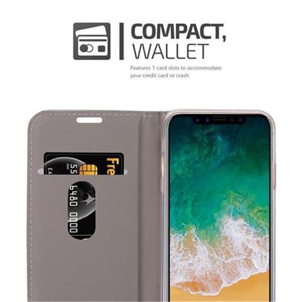 iPhone X / XS Skal Plånboksfodral med magnetisk stängning, ståfunktion och kortficka
