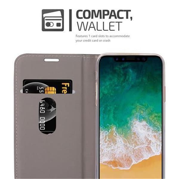 iPhone X / XS Skal Plånboksfodral med magnetisk stängning, ståfunktion och kortficka