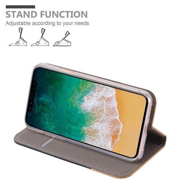 iPhone X / XS Skal Plånboksfodral med magnetisk stängning, ståfunktion och kortficka