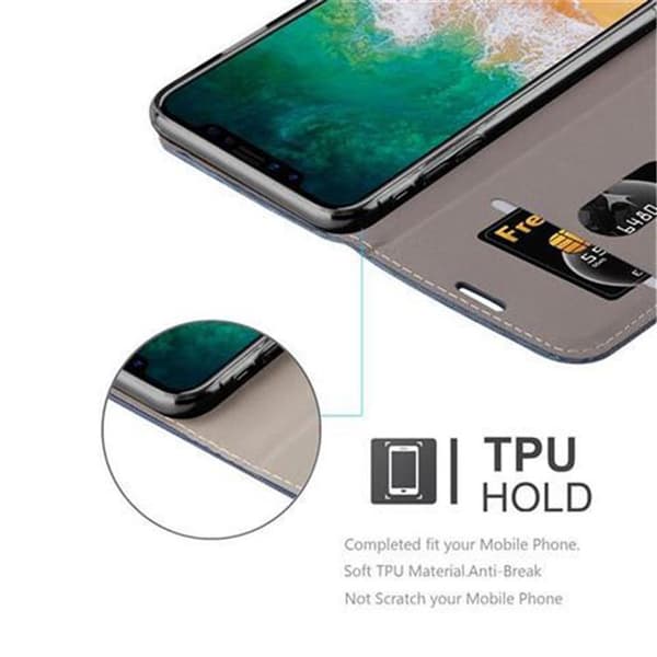 iPhone X / XS Skal Plånboksfodral med magnetisk stängning, ståfunktion och kortficka