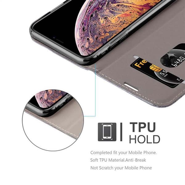 iPhone XS MAX Suojakotelo Suojakuori Lompakkokotelo Matkapuhelinkotelo jossa magneettisuljenta, jalusta-toiminto ja korttitasku