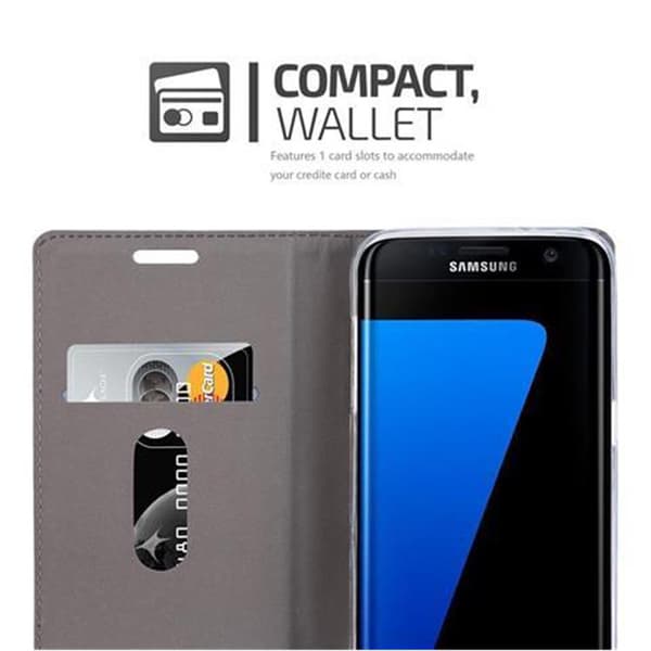 Deksel til Samsung Galaxy S7 EDGE Lommebokdeksel med magnetisk lukking, stativfunksjon og kortlomme