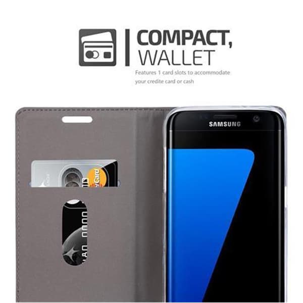 Deksel til Samsung Galaxy S7 EDGE Lommebokdeksel med magnetisk lukking, stativfunksjon og kortlomme
