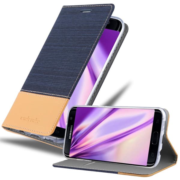 Deksel til Samsung Galaxy S7 EDGE Lommebokdeksel med magnetisk lukking, stativfunksjon og kortlomme