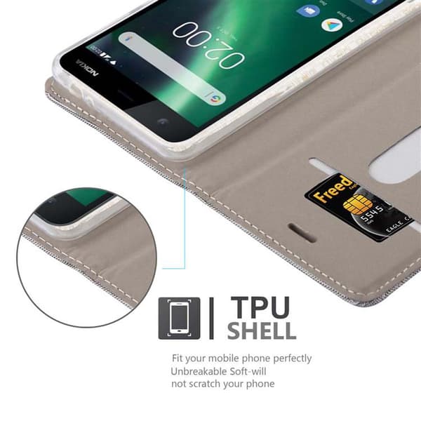 Nokia 2 2017 Suojakotelo Suojakuori Lompakkokotelo Matkapuhelinkotelo jossa magneettisuljenta, jalusta-toiminto ja korttitasku
