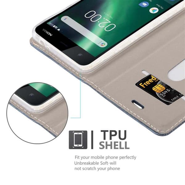 Nokia 2 2017 Suojakotelo Suojakuori Lompakkokotelo Matkapuhelinkotelo jossa magneettisuljenta, jalusta-toiminto ja korttitasku