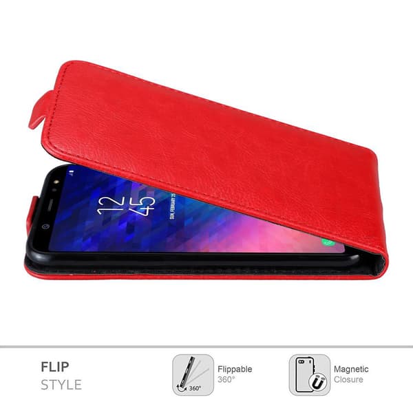 Deksel til Samsung Galaxy A6 PLUS 2018 Flip Etui med magnetisk lukking