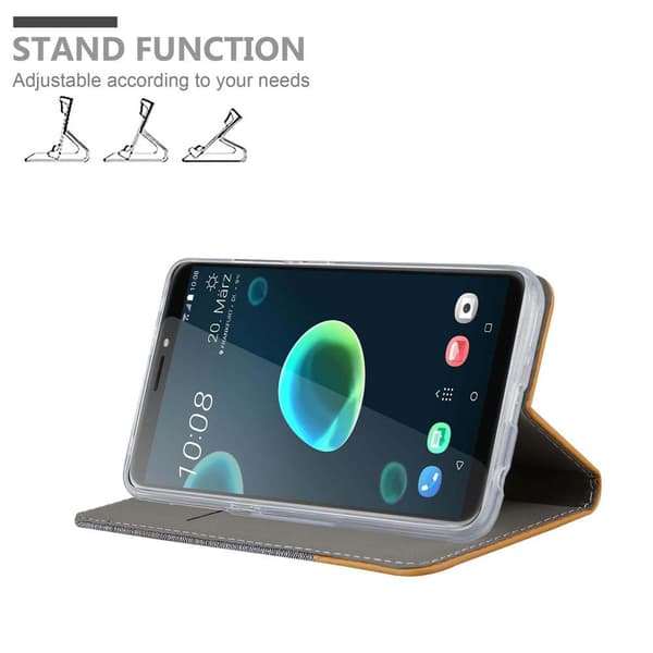 HTC Desire 12 PLUS Skal Plånboksfodral med magnetisk stängning, ståfunktion och kortficka