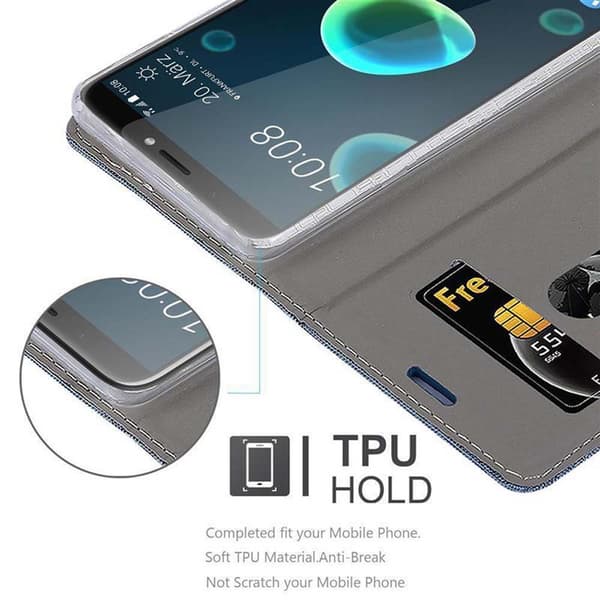 HTC Desire 12 PLUS Skal Plånboksfodral med magnetisk stängning, ståfunktion och kortficka