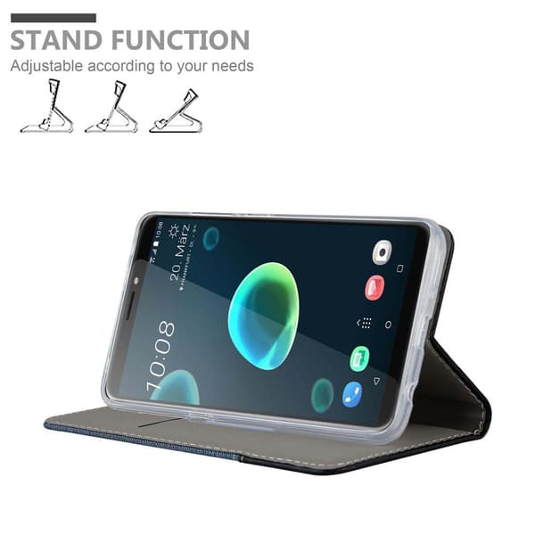 HTC Desire 12 PLUS Skal Plånboksfodral med magnetisk stängning, ståfunktion och kortficka