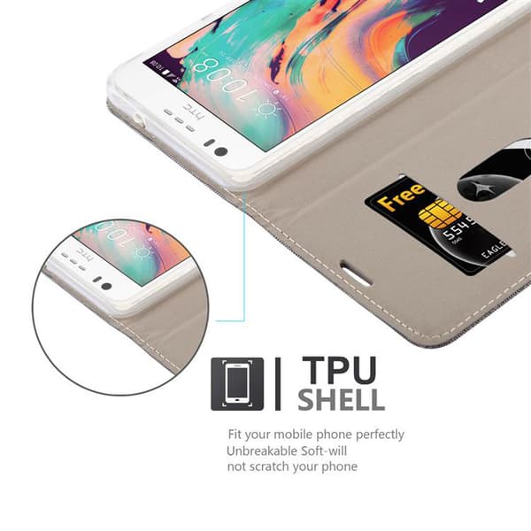 HTC Desire 10 LIFESTYLE / Desire 825 Skal Plånboksfodral med magnetisk stängning, ståfunktion och kortficka