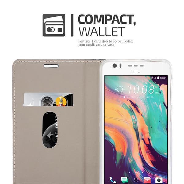 HTC Desire 10 LIFESTYLE / Desire 825 Skal Plånboksfodral med magnetisk stängning, ståfunktion och kortficka