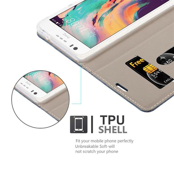 HTC Desire 10 LIFESTYLE / Desire 825 Skal Plånboksfodral med magnetisk stängning, ståfunktion och kortficka