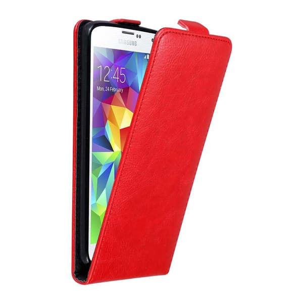 Samsung Galaxy S5 MINI / S5 MINI DUOS Suojakotelo Suojakuori Lompakkokotelo Matkapuhelinkotelo flip muotoilu magneettisuljenta OMENAN PUNAINEN