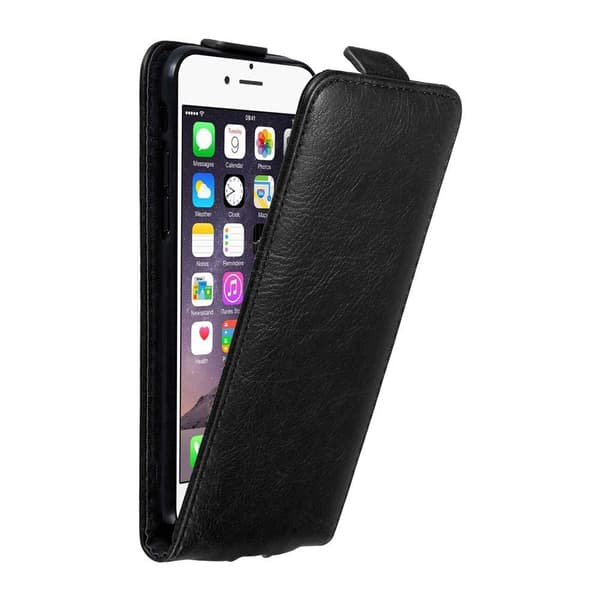 Deksel til iPhone 6 / 6S Flip Etui med magnetisk lukking NATTSORT