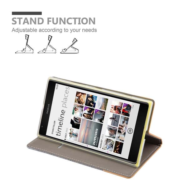Nokia Lumia 1520 Skal Plånboksfodral med magnetisk stängning, ståfunktion och kortficka