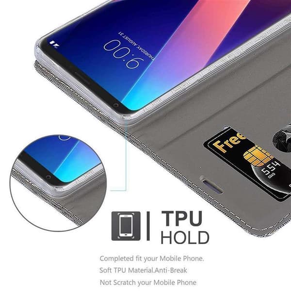 LG V30 / V30+ / V30S / V30S+ Skal Plånboksfodral med magnetisk stängning, ståfunktion och kortficka