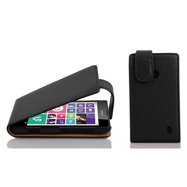 Skyddsfodral för Nokia Lumia 630 / 635 Fodral Skal Mobilskydd i flipdesign av texturerat konstläder Case Cover OXID SVART
