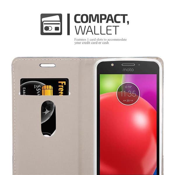 Motorola MOTO E4 Skal Plånboksfodral med magnetisk stängning, ståfunktion och kortficka