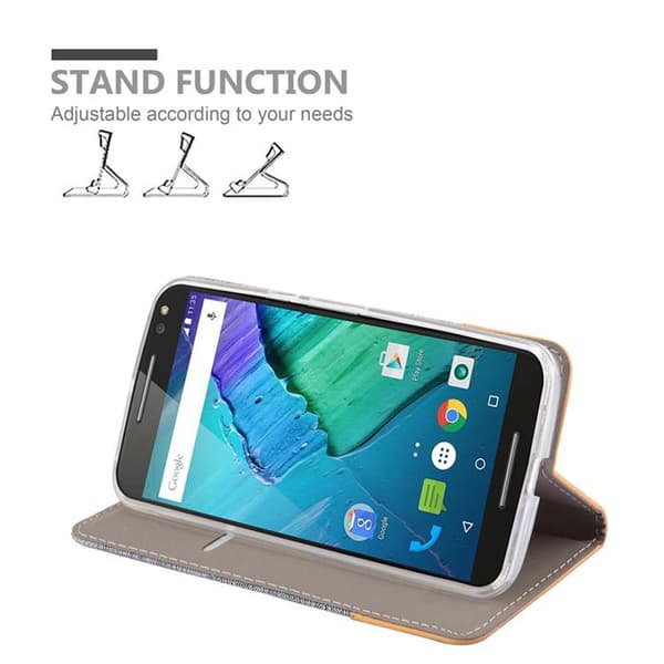 Motorola MOTO X STYLE Suojakotelo Suojakuori Lompakkokotelo Matkapuhelinkotelo jossa magneettisuljenta, jalusta-toiminto ja korttitasku