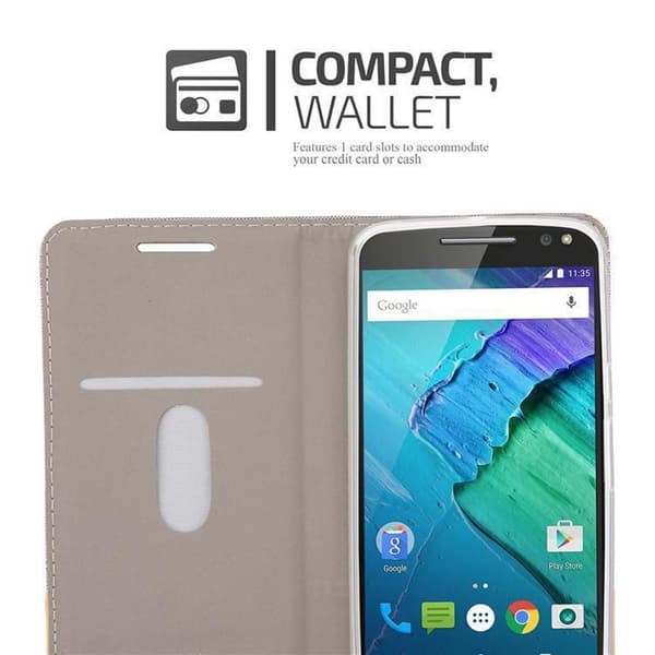 Motorola MOTO X STYLE Suojakotelo Suojakuori Lompakkokotelo Matkapuhelinkotelo jossa magneettisuljenta, jalusta-toiminto ja korttitasku