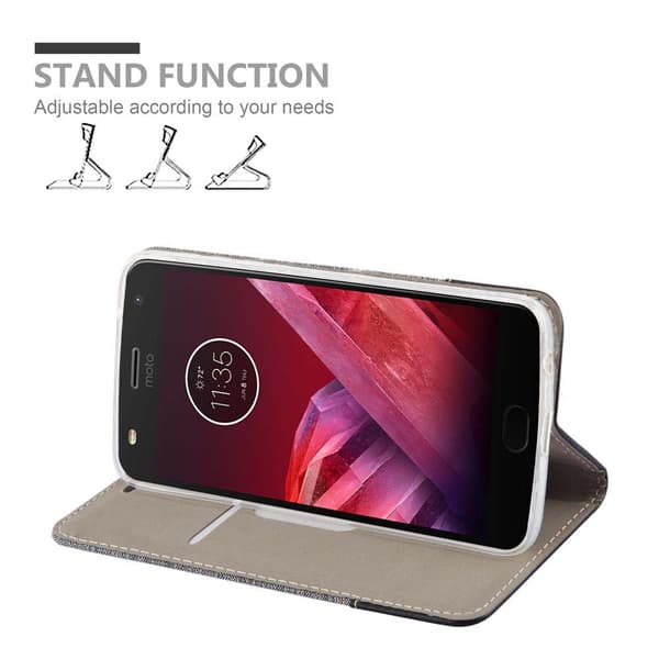 Motorola MOTO Z2 PLAY / Z2 FORCE Skal Plånboksfodral med magnetisk stängning, ståfunktion och kortficka