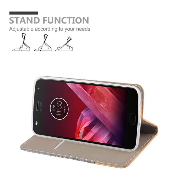Motorola MOTO Z2 PLAY / Z2 FORCE Skal Plånboksfodral med magnetisk stängning, ståfunktion och kortficka
