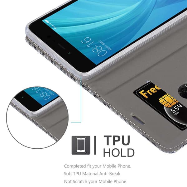 Xiaomi RedMi NOTE 5A Suojakotelo Suojakuori Lompakkokotelo Matkapuhelinkotelo jossa magneettisuljenta, jalusta-toiminto ja korttitasku