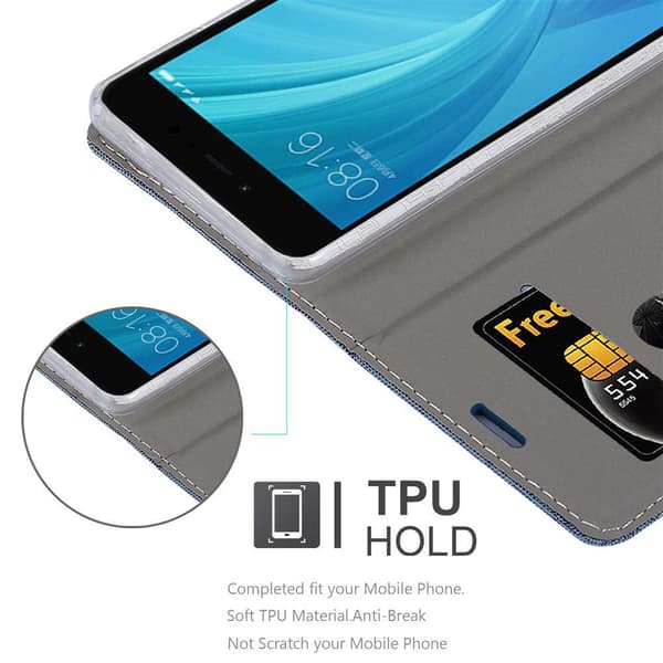 Xiaomi RedMi NOTE 5A Suojakotelo Suojakuori Lompakkokotelo Matkapuhelinkotelo jossa magneettisuljenta, jalusta-toiminto ja korttitasku