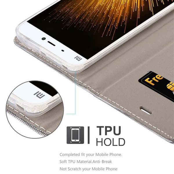 Xiaomi Mi 5 Skal Plånboksfodral med magnetisk stängning, ståfunktion och kortficka
