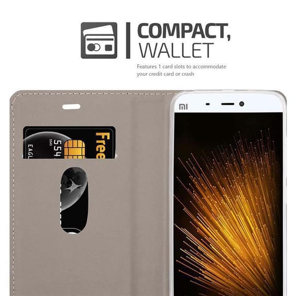 Xiaomi Mi 5 Skal Plånboksfodral med magnetisk stängning, ståfunktion och kortficka