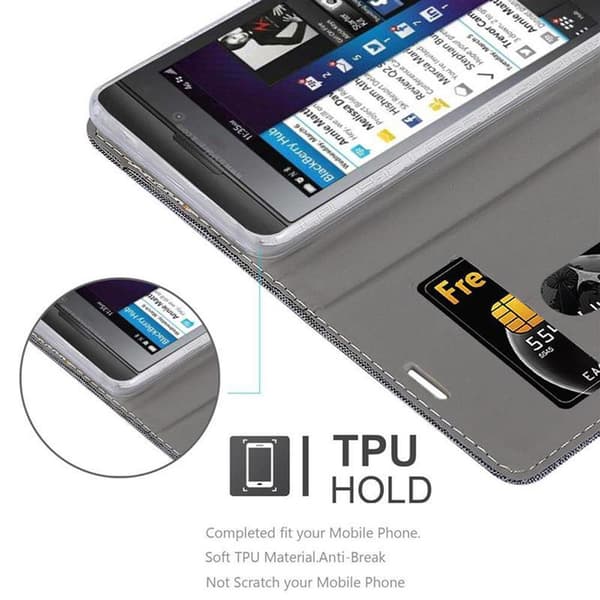 Blackberry Z10 Suojakotelo Suojakuori Lompakkokotelo Matkapuhelinkotelo jossa magneettisuljenta, jalusta-toiminto ja korttitasku